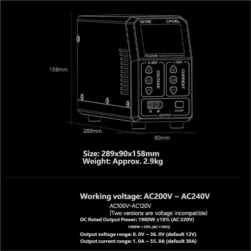 SKYRC PSU2000 1980W 조정 가능한 DC  - Drone Switch Rc 리뷰 및 가격
