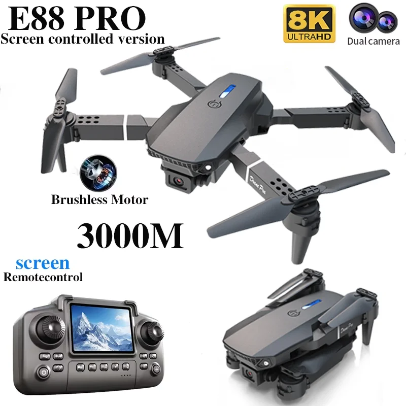 전문 E88 프로 드론 스크린 8K HD 카메라 WiF - Drone Rc App 리뷰 및 가격