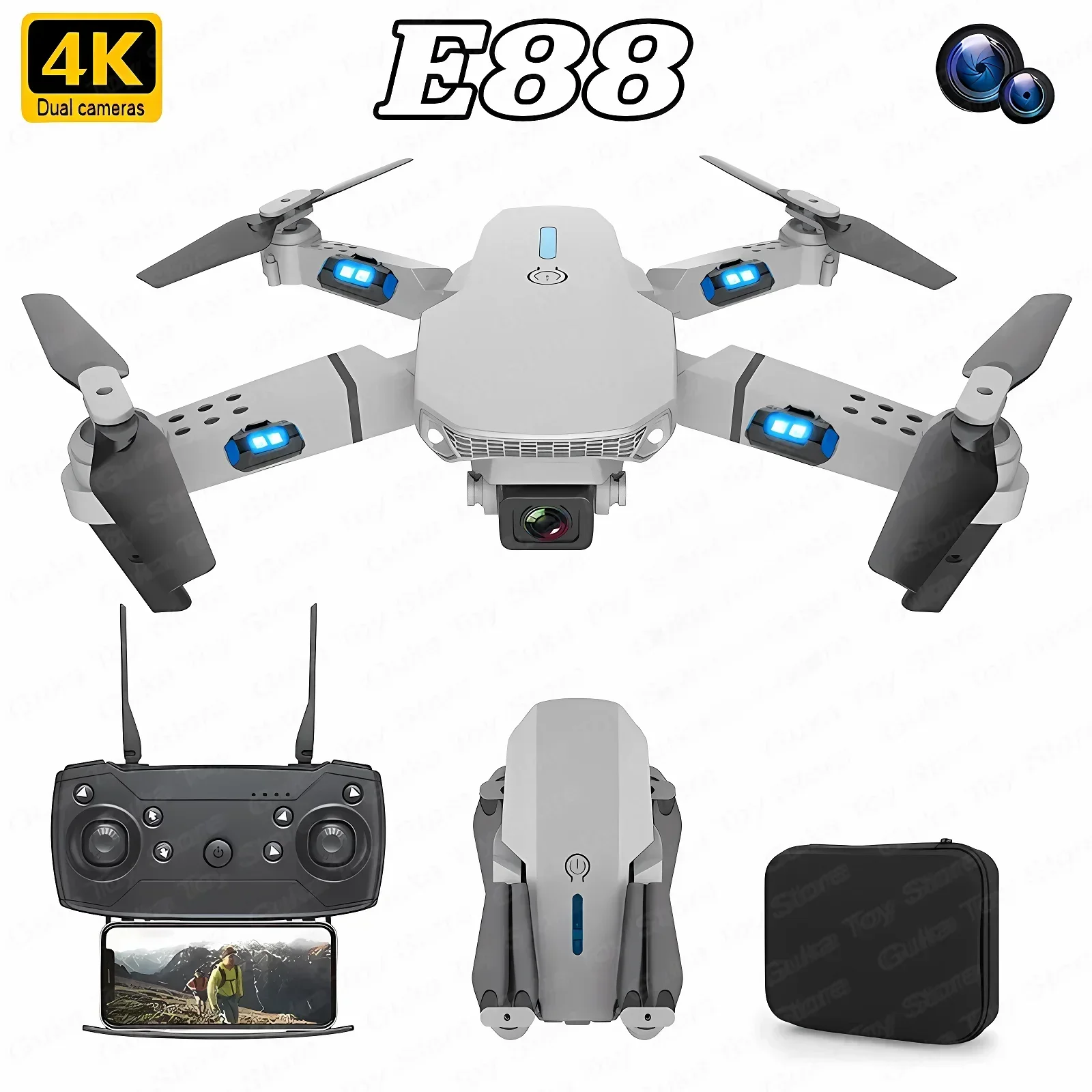 E88 프로 와이파이 FPV 드론, 광각 HD 4K 1 - Drone Rc App 리뷰 및 가격