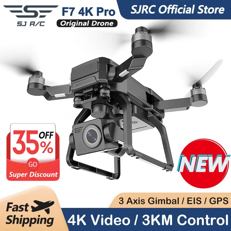 SJRC F7 4K 프로 카메라 드론, FPV 3km, - Drone Sjrc 리뷰 및 가격