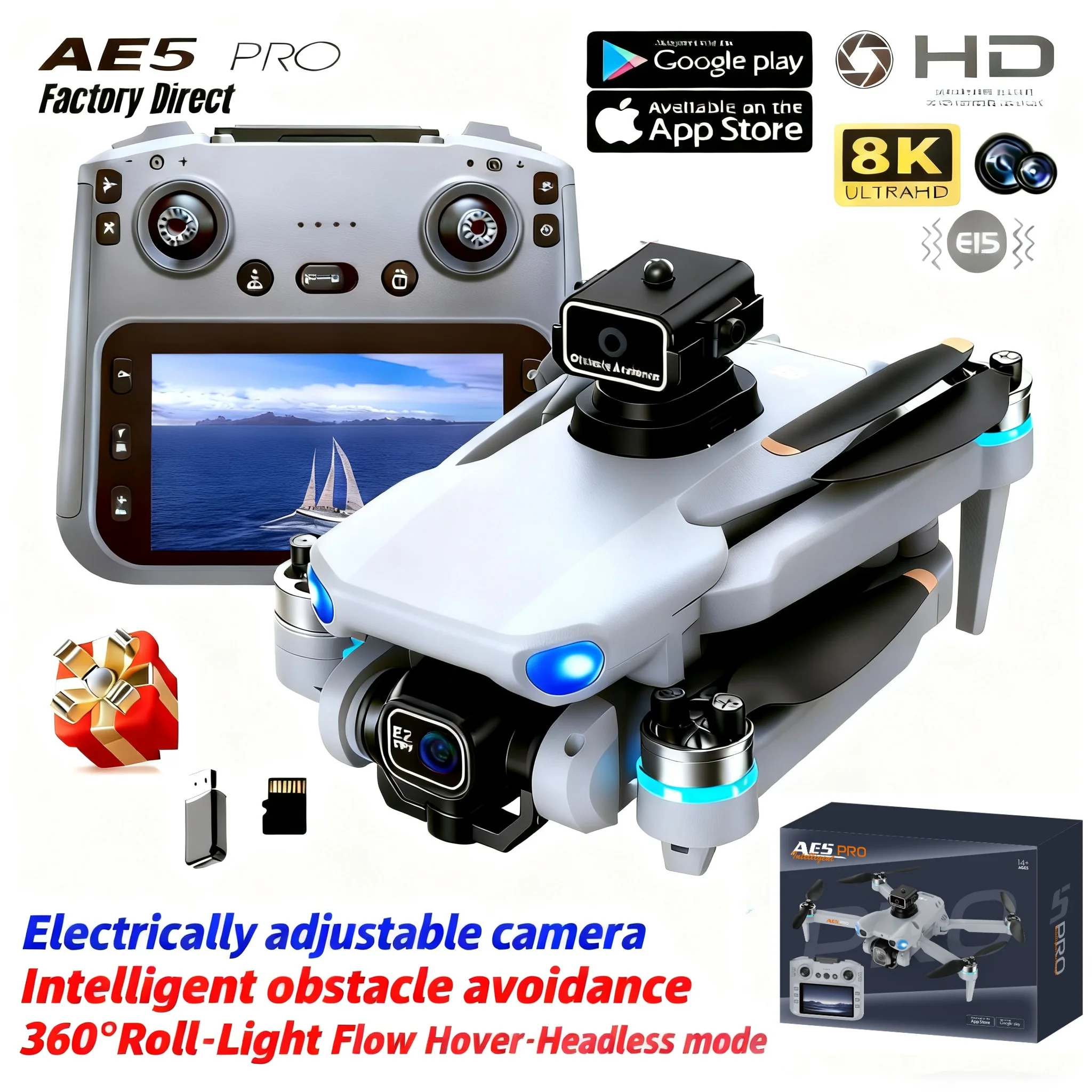 AE5 프로 드론 8K HD 4.5인치 화면 제어 20 - Drone Pro Rc Ufo 리뷰 및 가격