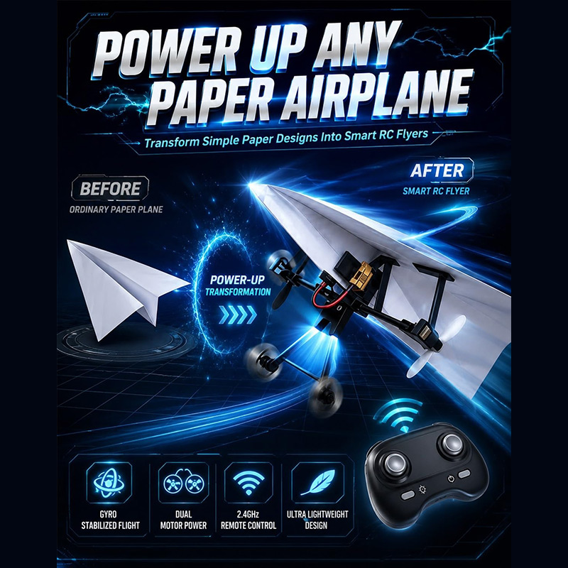자이로 안정 장치가 있는 RC 종이 비행기 키트, DI - Drone Rc Jet 리뷰 및 가격